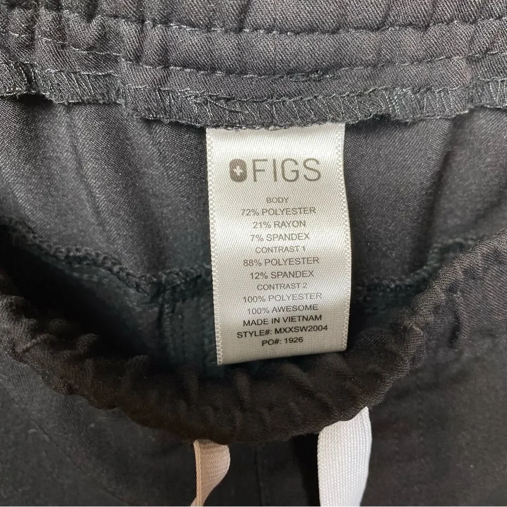 FIGS Men’s Tansen Jogger Drawstring Waist Scrub Pants Black Sz Small